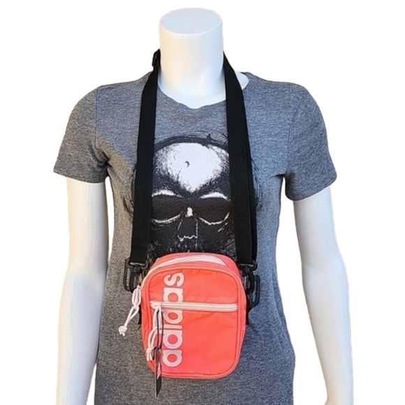 adidas Core Festival Mini Crossbody Bag Travel Running RARE Neon Pink Signal - Picture 7 of 16